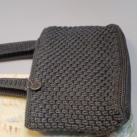 The Sac handbag, purse, bag, gray crochet handbg - Picture 2 of 8